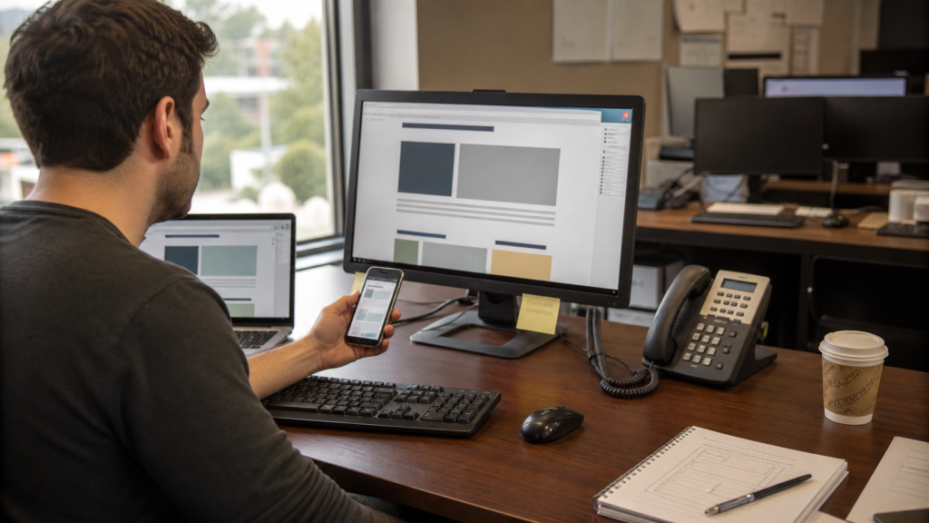 Web design monitors used while improving search engine optimization