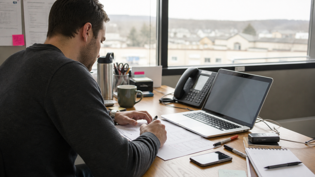 Small business growth desk for ecommerce website planning