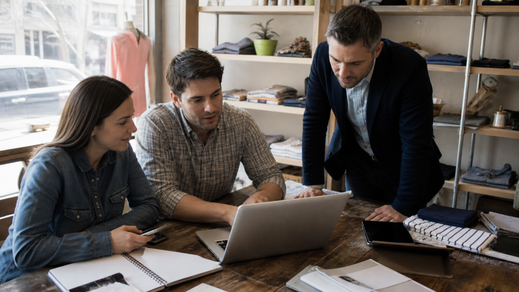 Laptop and notes for custom web application planning
