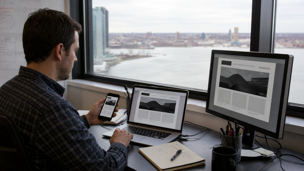 Web design monitors used while improving search engine optimization