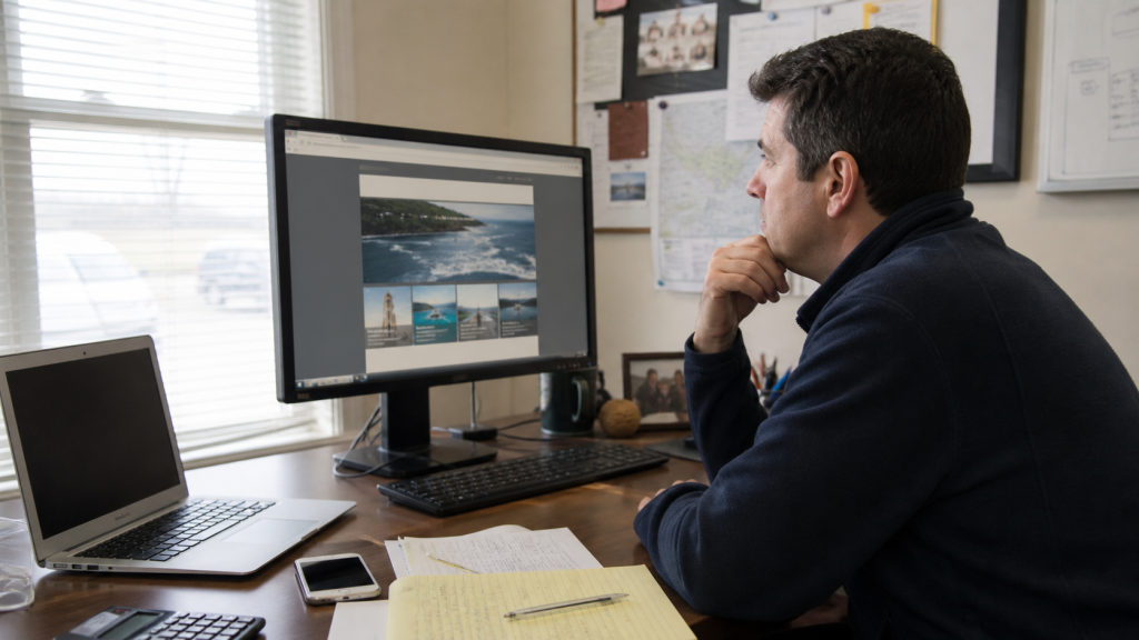 Small business office desk ready for website growth planning