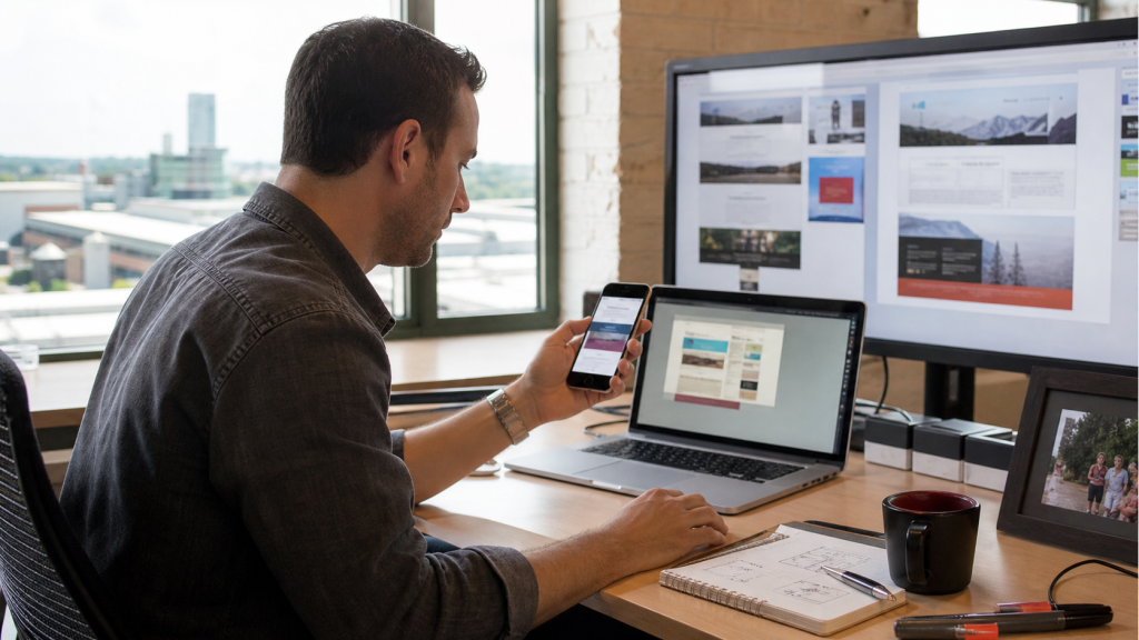 Web design monitors used while improving search engine optimization